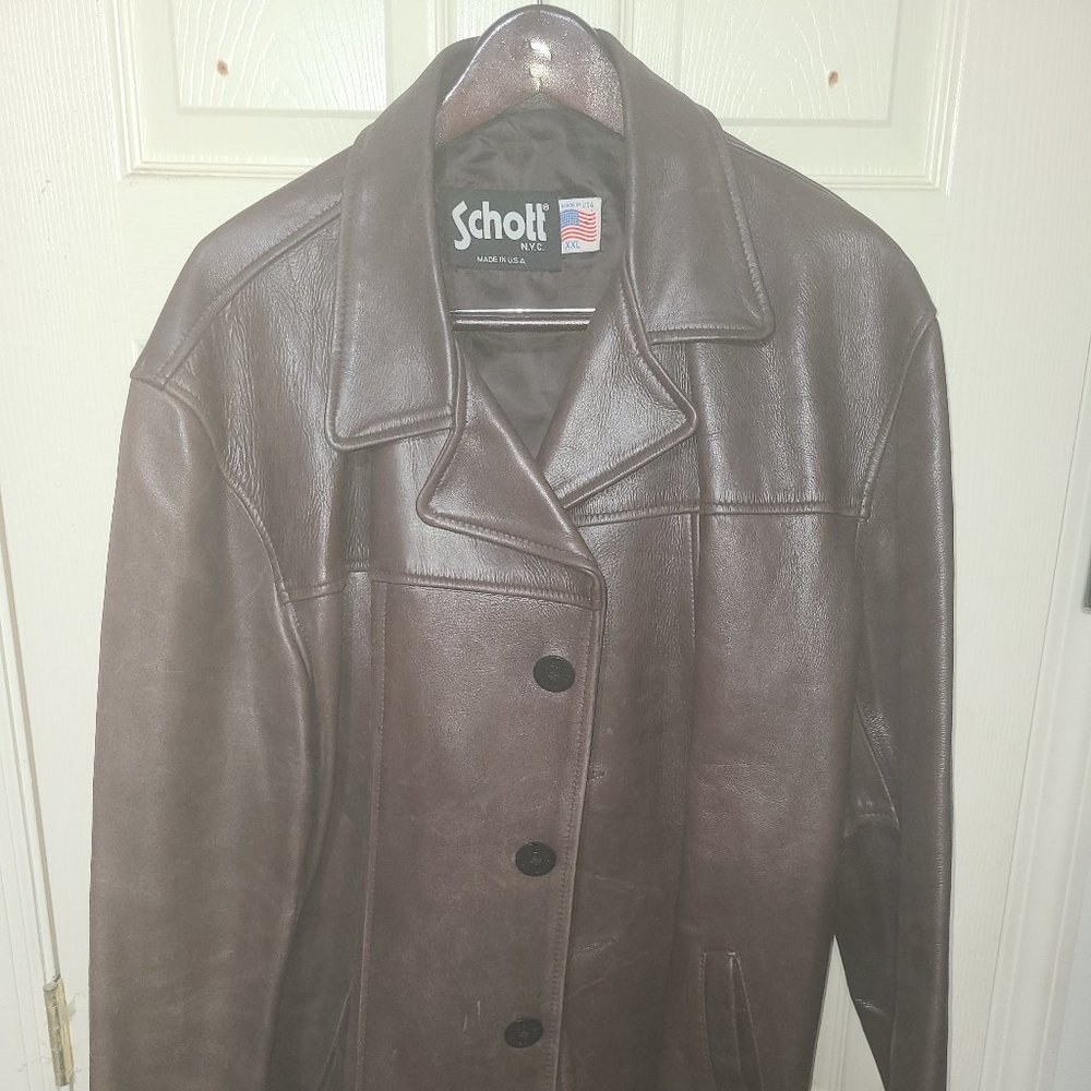 Schott NYC Mens Leather Coat XXL